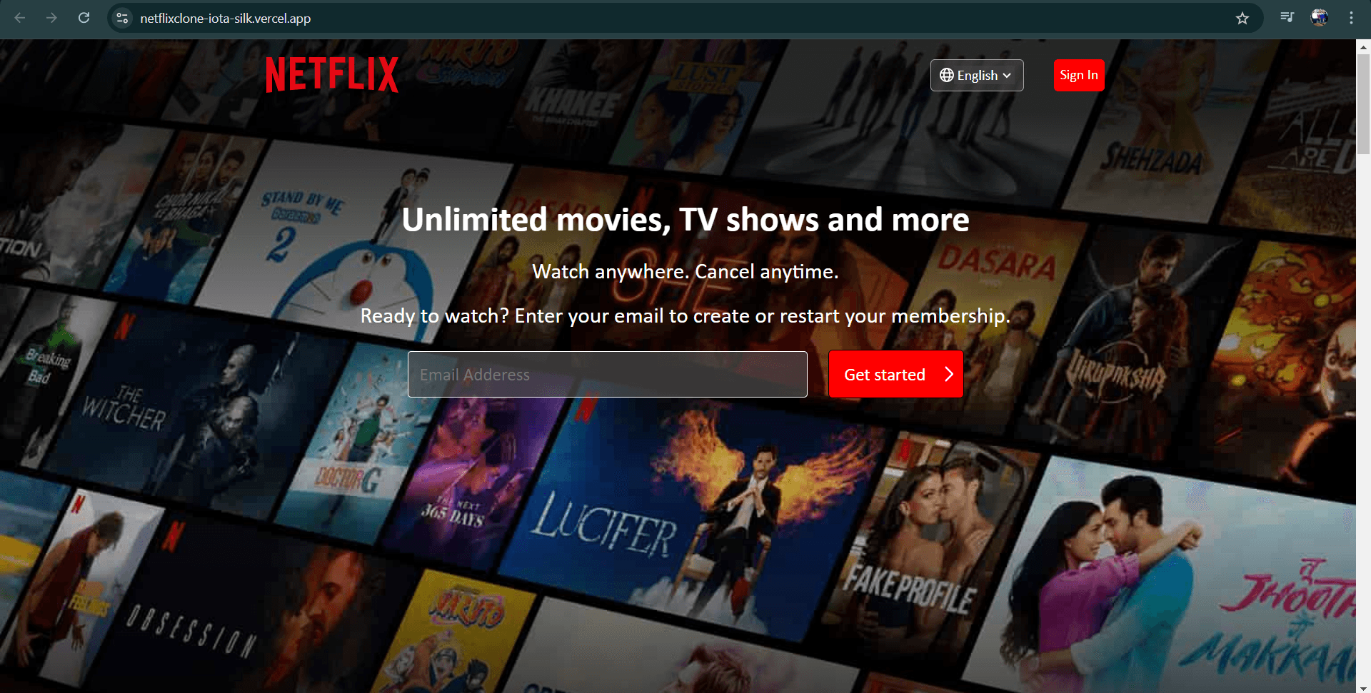 Netflix Clone project preview